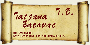Tatjana Batovac vizit kartica
